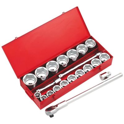 Sealey AK261 Socket Set 22Pc 1inSq Drive 6Pt Walldrive® Metric