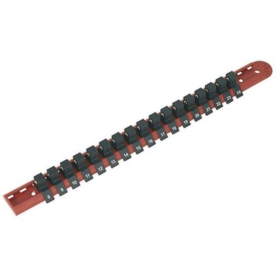 Sealey AK1217 Socket Retaining Rail With 17 Clips 1/2inSq Drive