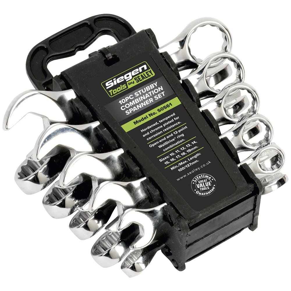 Siegen 10 Piece Stubby Combination Spanner Set Metric - Image 1