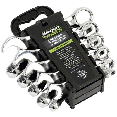 Siegen 10 Piece Stubby Combination Spanner Set Metric