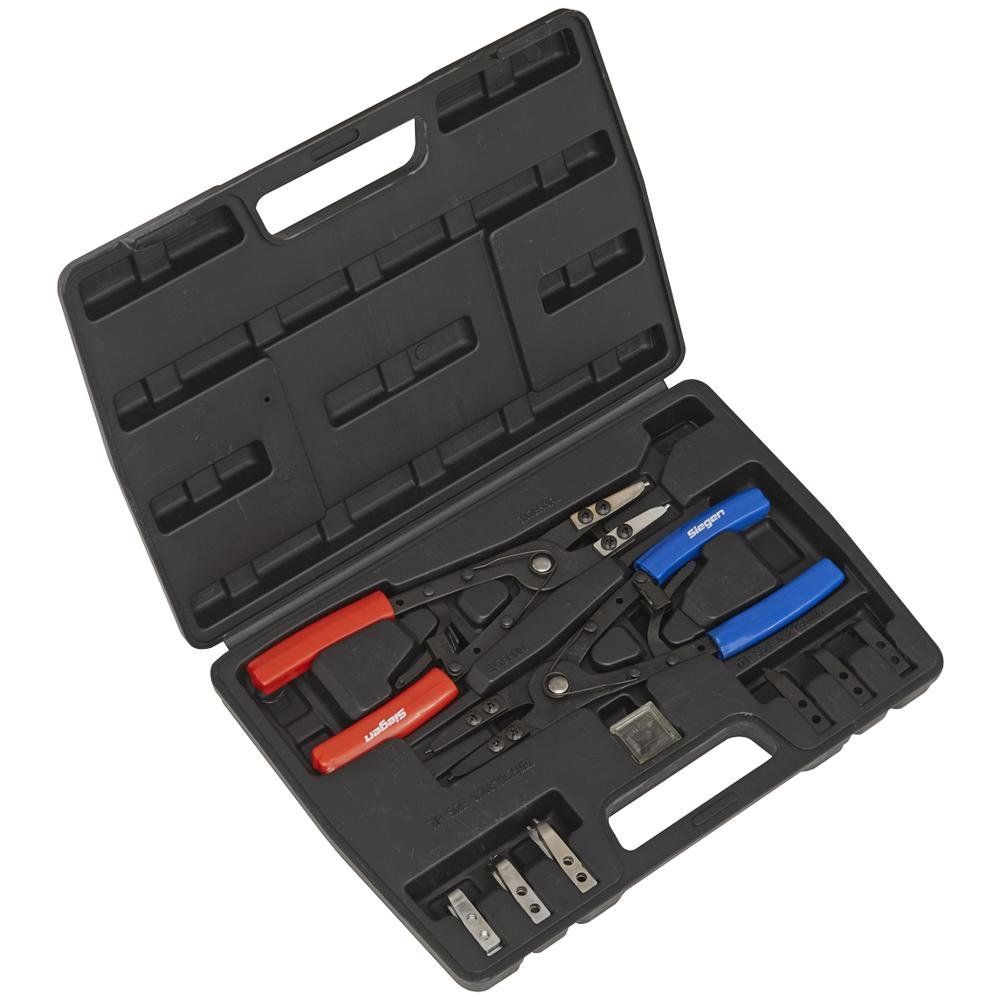 Siegen Internal / External Circlip Plier Set with Interchangeable Tips - Image 1