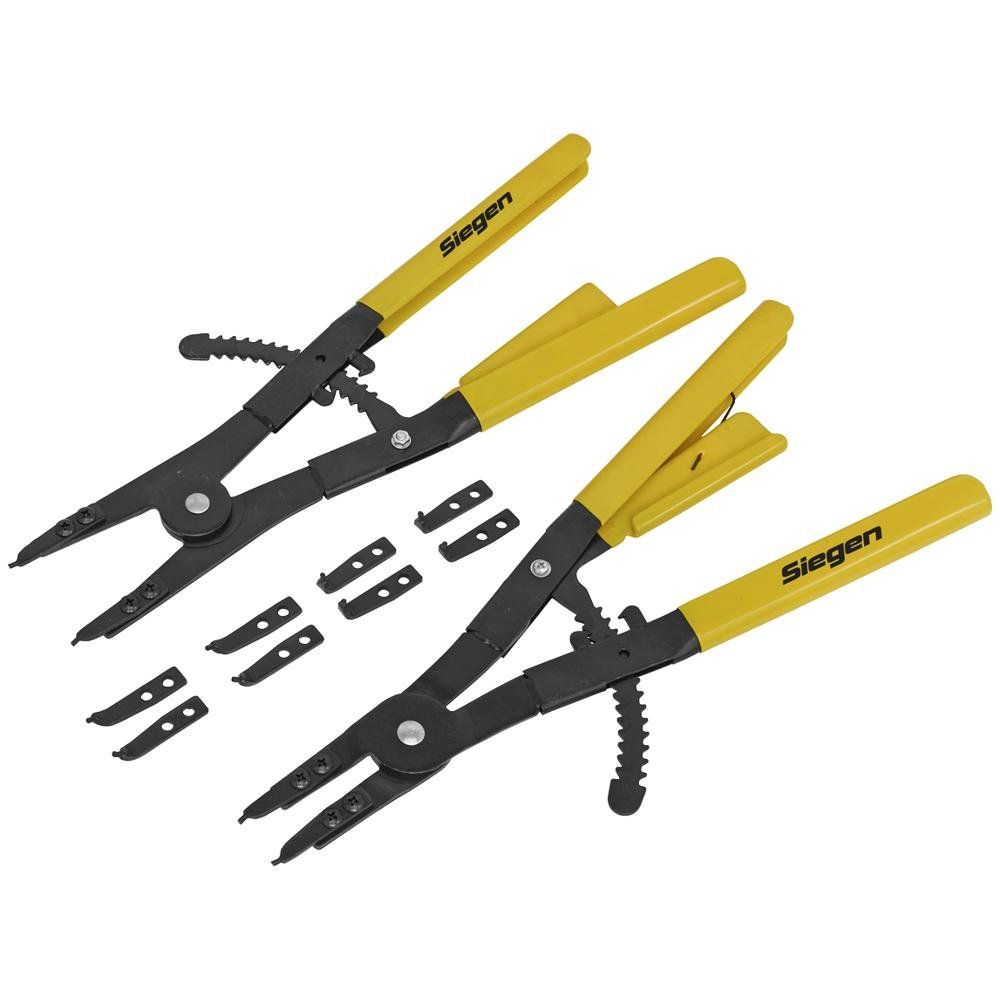 Siegen Internal / External Circlip Plier Set with Interchangeable Tips - Image 1