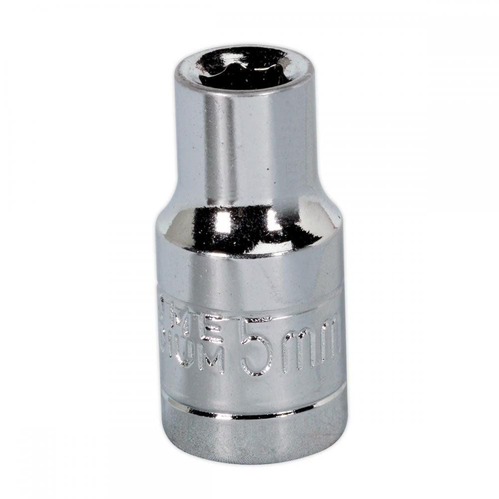 Sealey 1/4" Drive Hexagon WallDrive Socket Metric 1/4" 5mm - Image 1