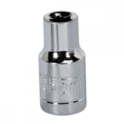 Sealey 1/4" Drive Hexagon WallDrive Socket Metric 1/4" 5mm
