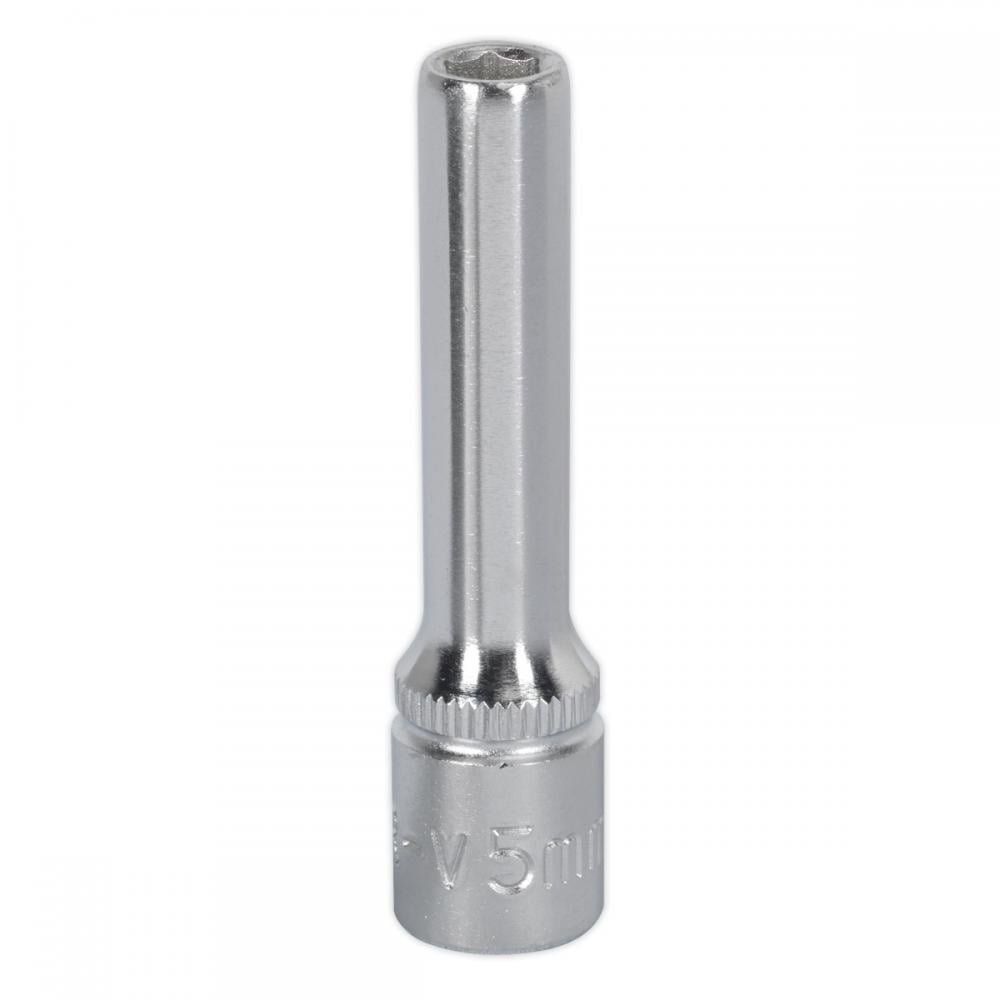 Sealey 1/4" Drive Deep Hexagon WallDrive Socket Metric 1/4" 5mm - Image 1