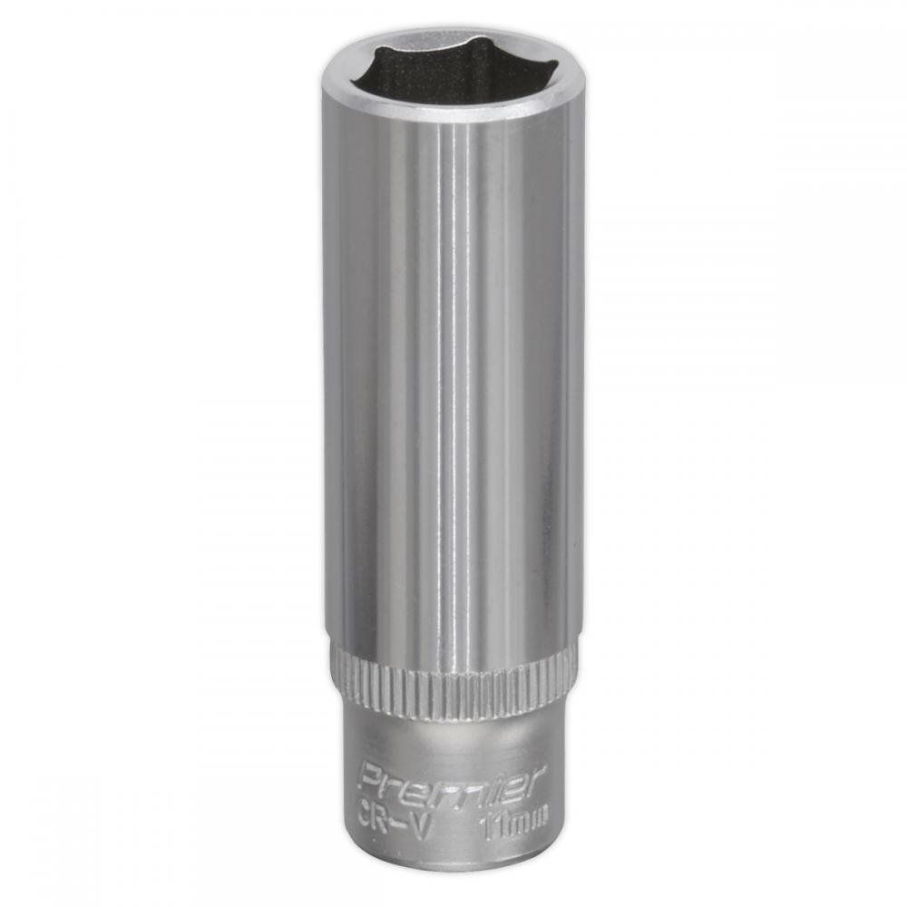 Sealey 1/4" Drive Deep Hexagon WallDrive Socket Metric 1/4" 11mm - Image 1