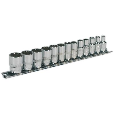 Sealey AK2680 Socket Set 13Pc 1/4inSq Drive 12Pt Walldrive® Metric