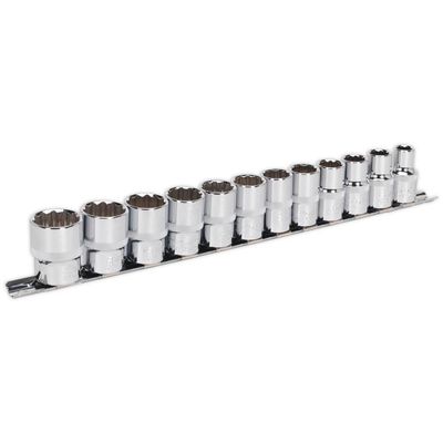 Sealey AK2684 Socket Set 12Pc 1/2inSq Drive 12Pt Walldrive® Metric