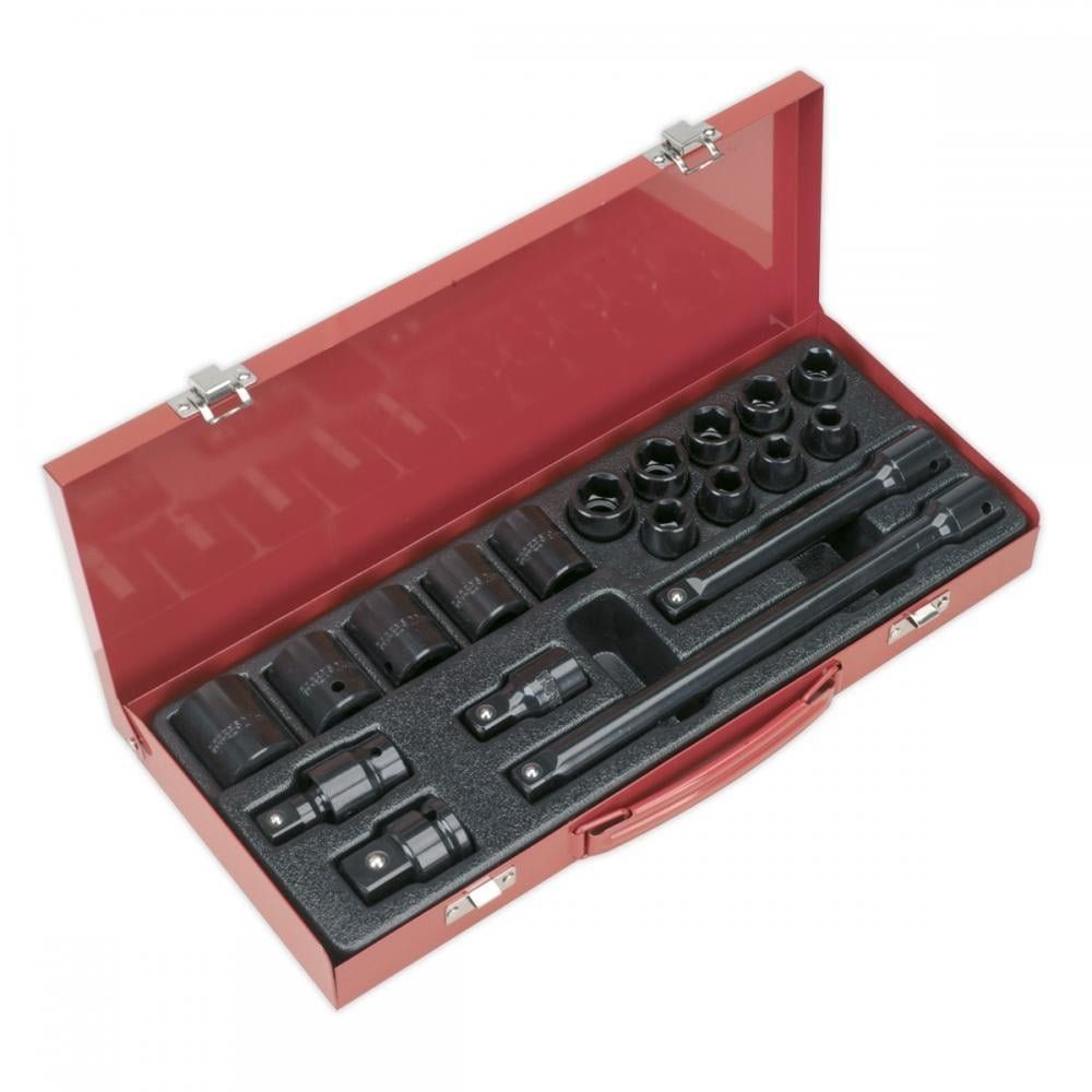 Sealey 19 Piece 1/2" Drive Hexagon WallDrive Impact Socket Set Metric 1/2" - Image 1