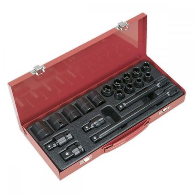Sealey 19 Piece 1/2" Drive Hexagon WallDrive Impact Socket Set Metric 1/2"