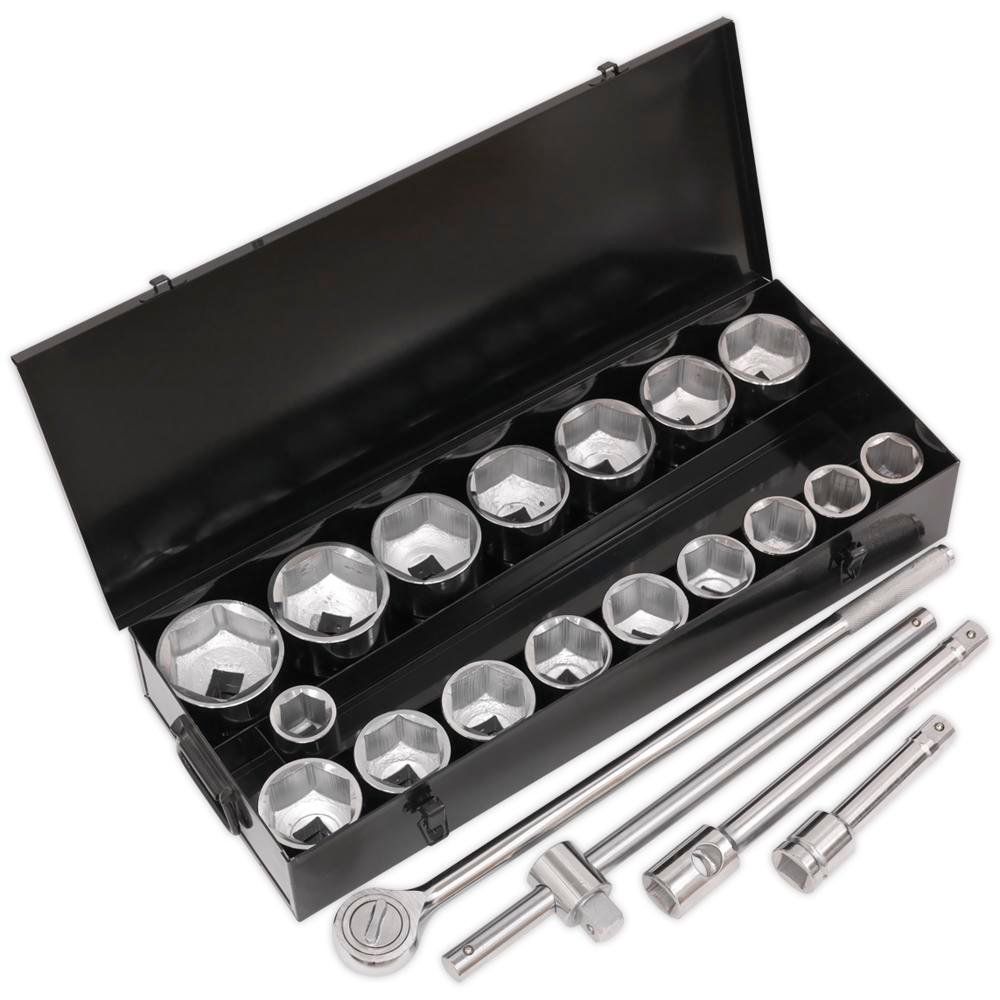 Siegen 21 Piece 1" Drive Hexagon WallDrive Socket Set Metric 1" - Image 1