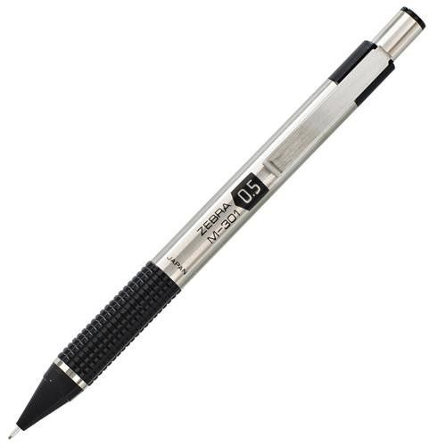 Zebra F-301 Deluxe Retractable Ballpoint Pen 1.0Mm Tip 0.5Mm Line Stainless Steel Barrel Black Ink (Pack 2) - 1050 - Image 1