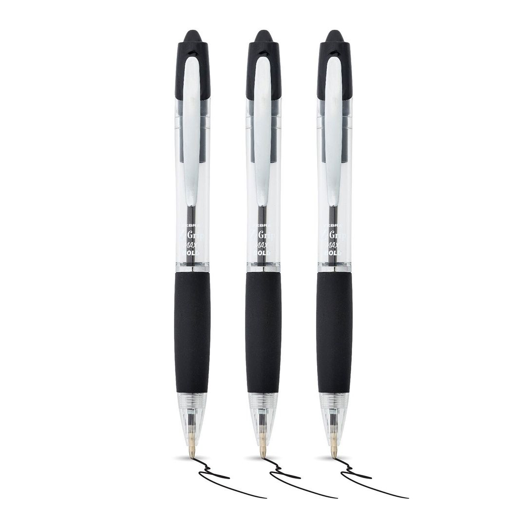 Pack of 3 Z-Grip Max Ballpoint Pens Black - Image 1