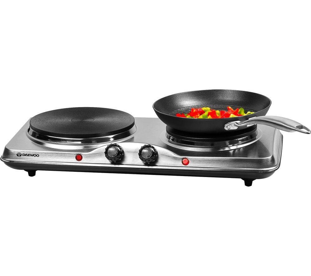 DAEWOO SDA1732 Double Electric Hot Plate - Silver, Black,Silver/Grey - Image 1