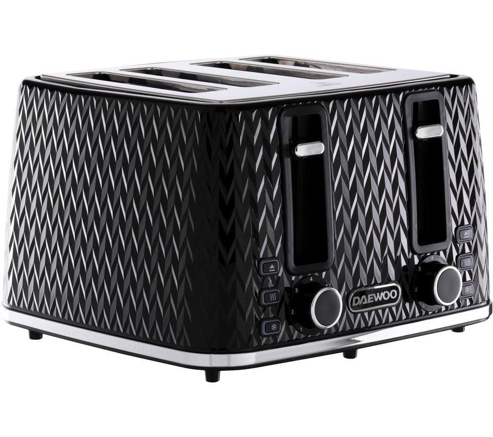 DAEWOO Argyle Collection SDA1863 4-Slice Toaster - Black, Black - Image 1