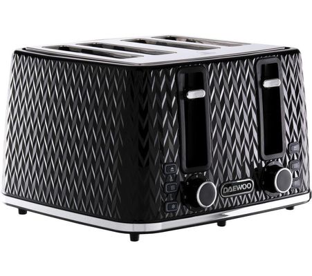 DAEWOO Argyle Collection SDA1863 4-Slice Toaster - Black, Black
