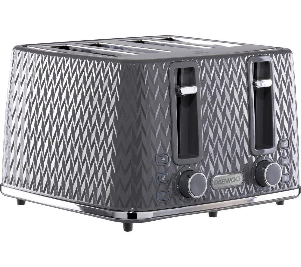 DAEWOO Argyle Collection SDA1865 4-Slice Toaster - Grey, Silver/Grey - Image 1
