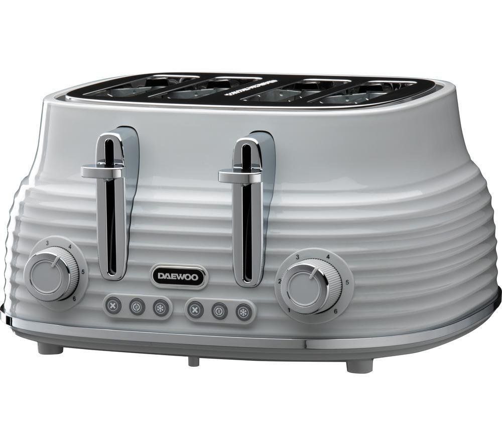 DAEWOO Sienna SDA2483GE 4-Slice Toaster - Grey, Silver/Grey - Image 1