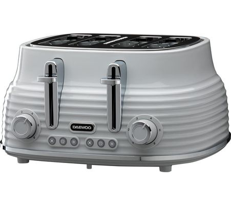 DAEWOO Sienna SDA2483GE 4-Slice Toaster - Grey, Silver/Grey