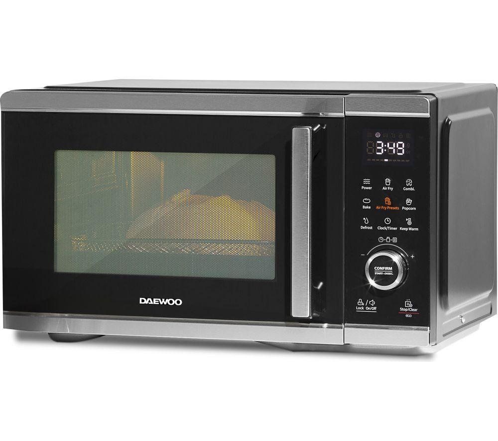 DAEWOO SDA2618GE 5-in-1 Air Fryer Combination Microwave - Silver & Black, Silver/Grey,Black - Image 1