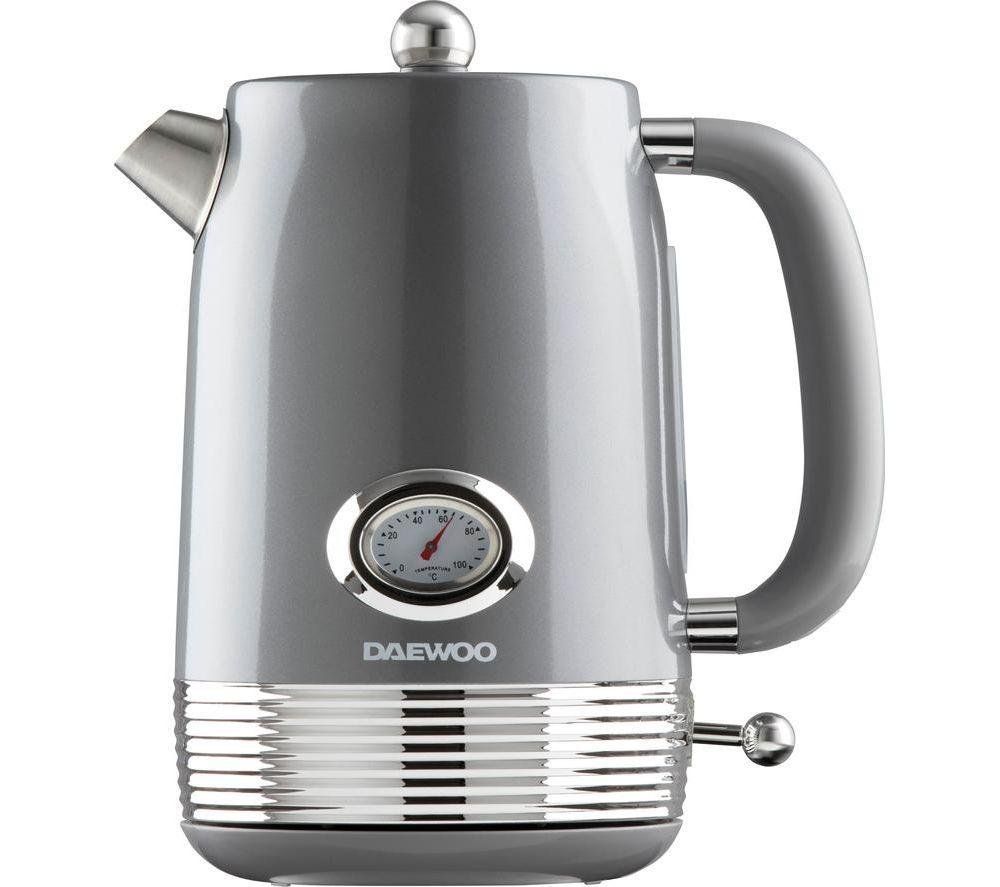 DAEWOO Denver Collection SDA2747GE Jug Kettle - Smoked Grey, Silver/Grey - Image 1