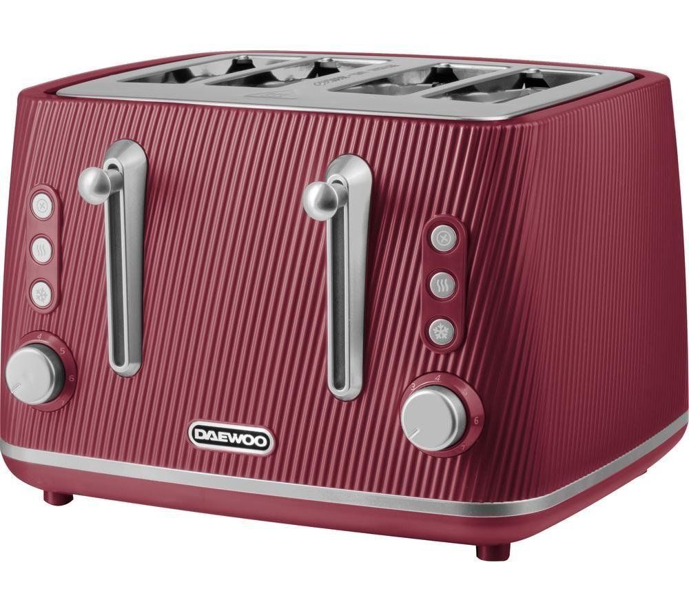 DAEWOO Cascade SDA2781GE 4-Slice Toaster - Ruby, Red,Pink - Image 1