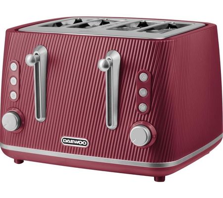 DAEWOO Cascade SDA2781GE 4-Slice Toaster - Ruby, Red,Pink