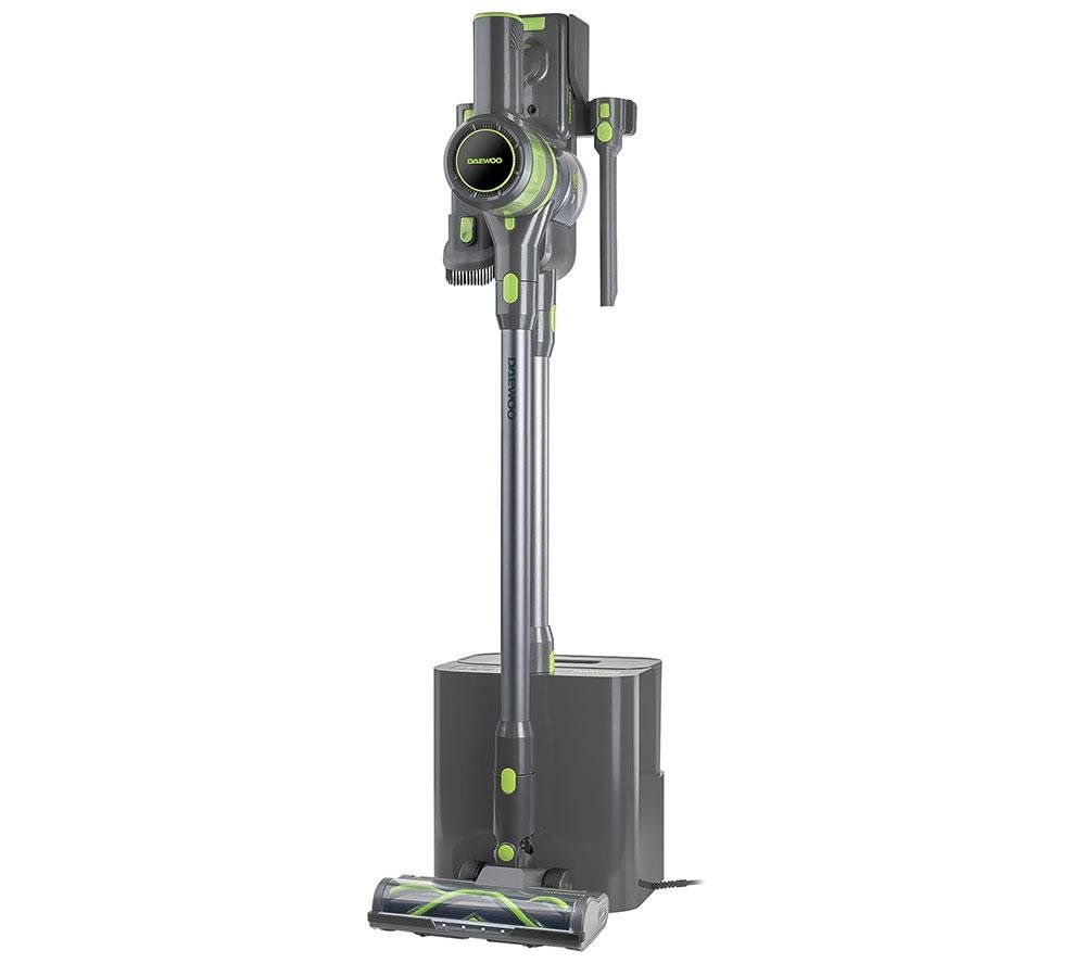 DAEWOO Freedom Auto-Empty FLR00203GE Cordless Vacuum Cleaner - Grey & Green, Green,Silver/Grey - Image 1