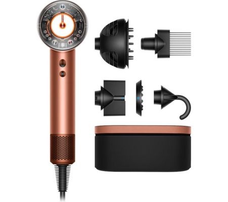 DYSON Supersonic Nural Curlyઈ Hair Dryer - Amber Silk & Pink Champagne, Gold,Pink