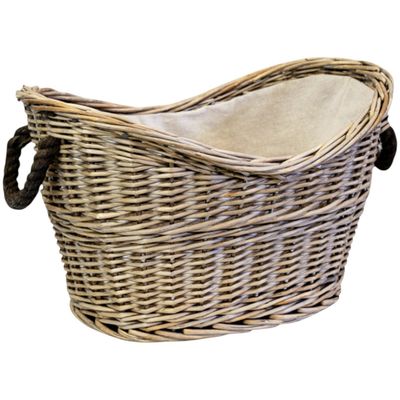 Oval Log Basket with Rope Handles ¿ Natural - Natural
