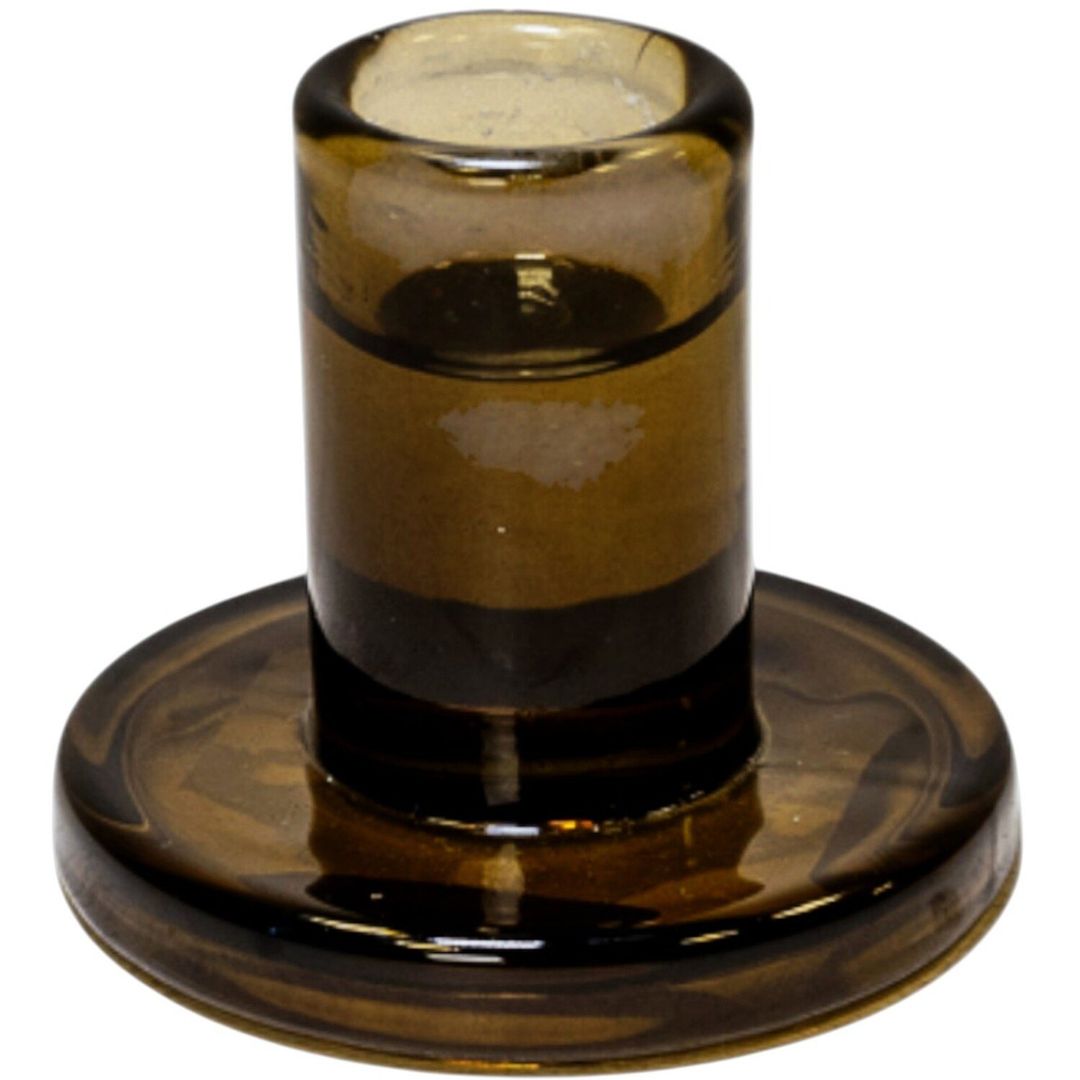 Four Candle Olive Green Smooth Small Candle Holder - Green - Image 1
