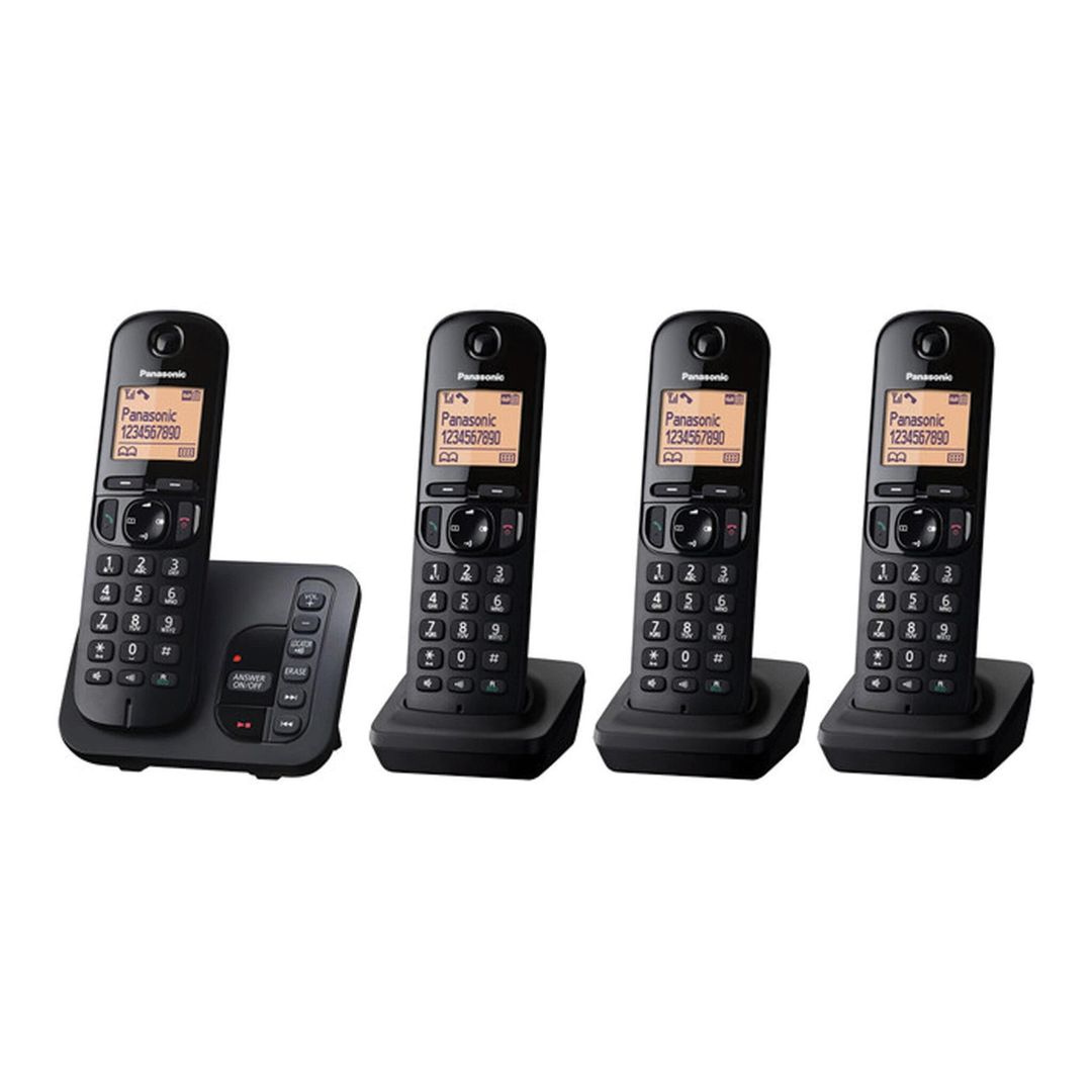 Digital Cordless (DECT) Phone Quadruple Handsets - Black - Image 1