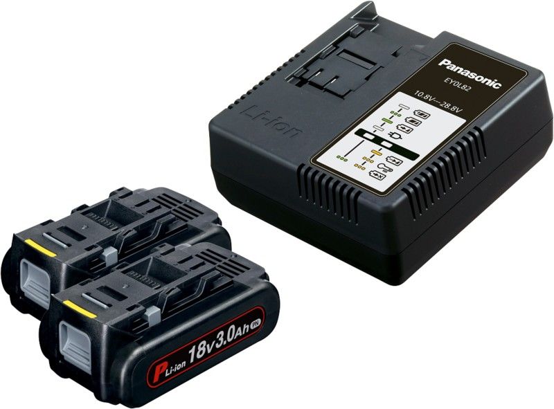 Panasonic EYC953B32 Eyc954B32 Battery & Charger Kit 18V 2 X 3.0Ah Li-Ion - Image 1