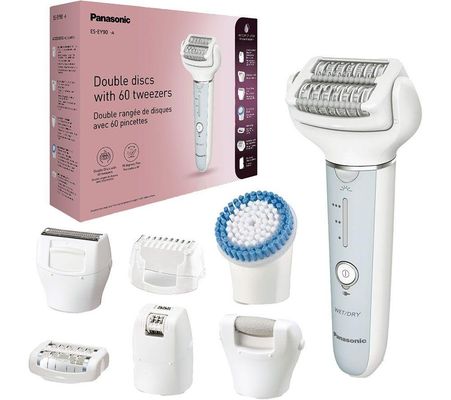 PANASONIC ES-EY90-A511 Double Disc Wet & Dry Epilator Kit - White & Blue, Blue,White