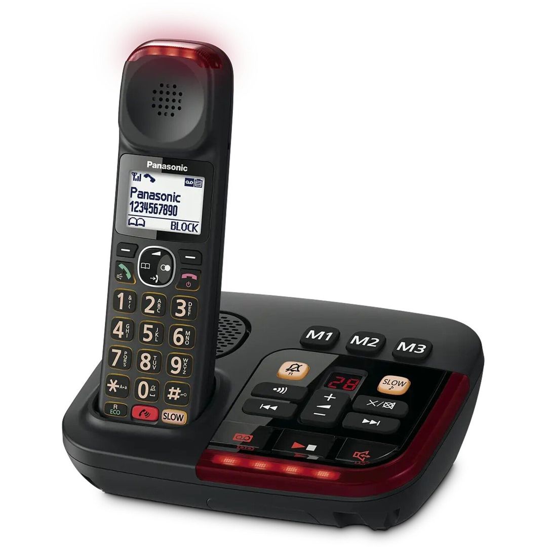 Panasonic KX TGM420EB Amplified Digital Cordless Phone with Answering Machine - Black - Image 1