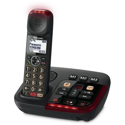 Panasonic KX TGM420EB Amplified Digital Cordless Phone with Answering Machine - Black