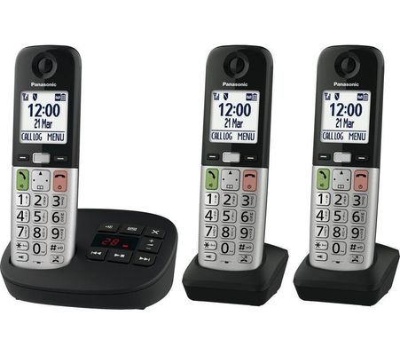 Panasonic KX-TGU430EB Digital Cordless Phone with Answering Machine 3 Handsets - Black - Thumbnail 2