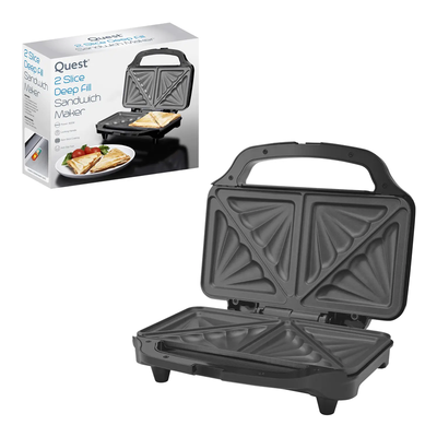 QUEST 35630 Sandwich Toaster - Silver & Black