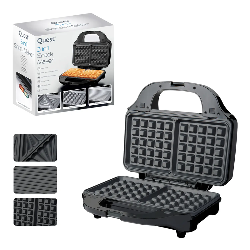 QUEST 37530 3-in-1 Snack Maker - Silver & Black - Image 1