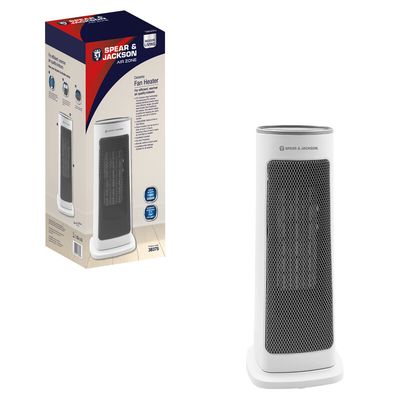 SPEAR & JACKSON 38375 Portable Hot & Cool Tower Fan - White, White