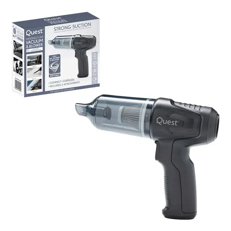 QUEST 44900 Cordless Bagless Handheld Car Vacuum Cleaner - Black, Black - Image 1