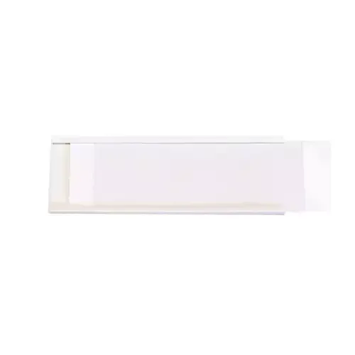 Beaverswood Self-Adhesive PVC Label Holder (Clear) With White Card For Shelving and Racking H30mmxW80mm White (Pack 100) - AL38 - Image 1