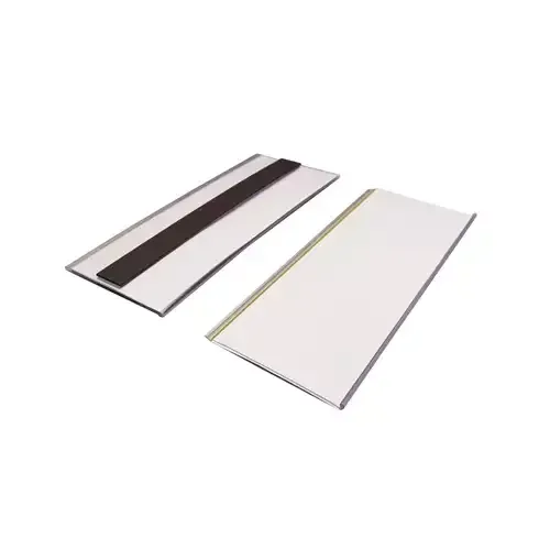 Beaverswood Magnetic Ticket Holder (Clear) With Card Insert (White) For Shelving and Racking H80mmxW200mm (Pack 50) - TS820M - Image 1