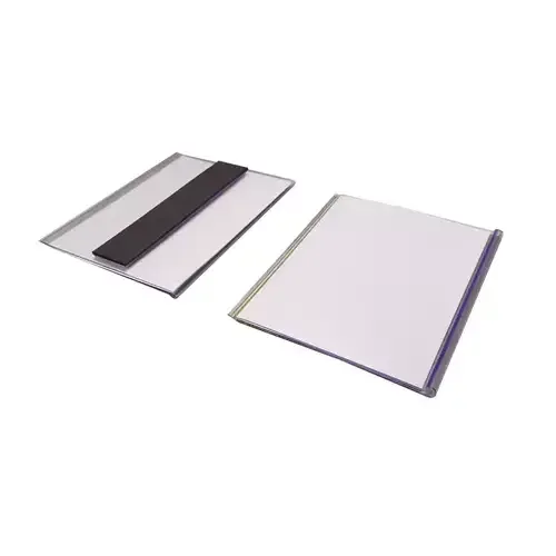 Beaverswood Magnetic Ticket Holder (Clear) With Card Insert (White) For Shelving and Racking H80mmxW100mm (Pack 100) - TS810M - Image 1
