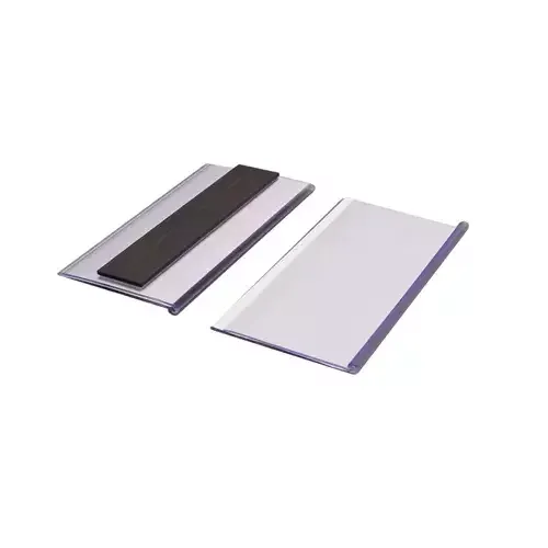 Beaverswood Magnetic Ticket Holder (Clear) With Card Insert (White) For Shelving and Racking H54mmxW100mm (Pack 100) - TS510M - Image 1