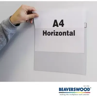 Beaverswood Magnetic Industrial Strength Document Pockets A4 Horizontal Clear (Pack 10) - MP4H/10