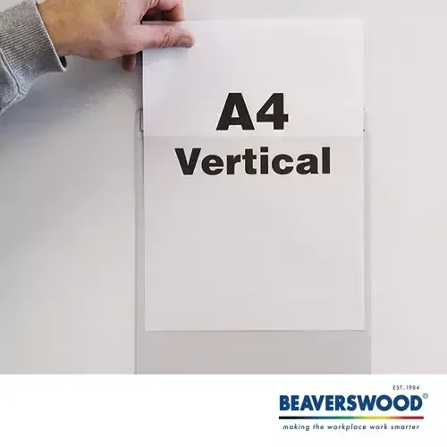 Beaverswood Magnetic Industrial Strength Document Pockets A4 Vertical Clear (Pack 10) - MP4V/10 - Image 1