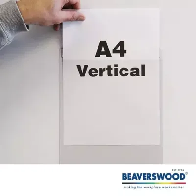 Beaverswood Magnetic Industrial Strength Document Pockets A4 Vertical Clear (Pack 10) - MP4V/10