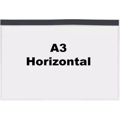 Beaverswood Magnetic Industrial Strength Document Pockets A3 Horizontal Clear (Pack 10) - MP3H/10