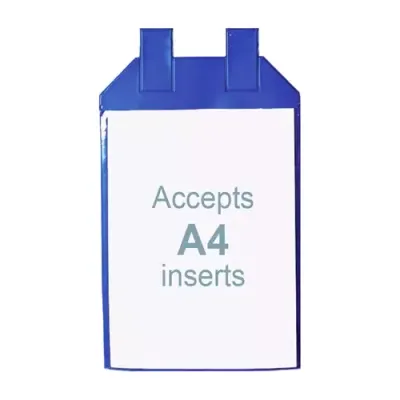 Beaverswood Magnetic Plastic Wrap-Around Pockets For Roll/Mesh Industrial Cages A4 Vertical (Pack 10) - WRP4V/10